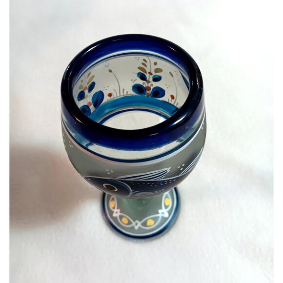 Vintage El Palomar glass wine goblet fish - Picture 3 of 4